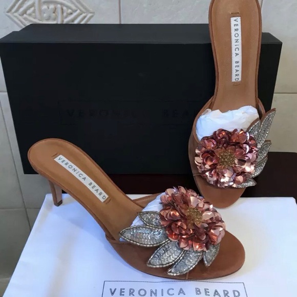 Veronica Beard Shoes - NIB VERONICA BEARD FLOWER SANDAL SLIDE HEEL EUR 40